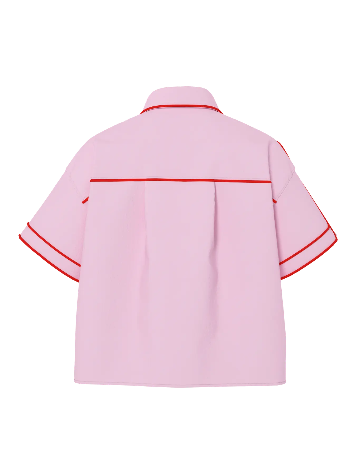 YASLEE SS PIPING PINK & RED SHIRT