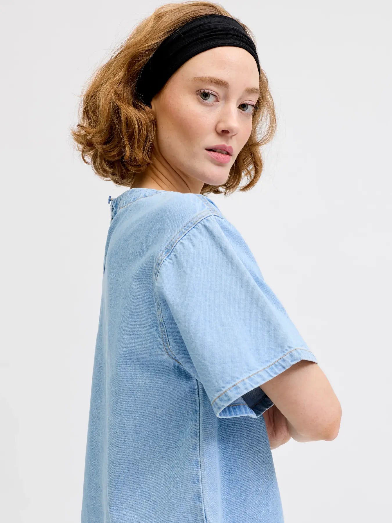 Maxine acid wash denim tshirt top
