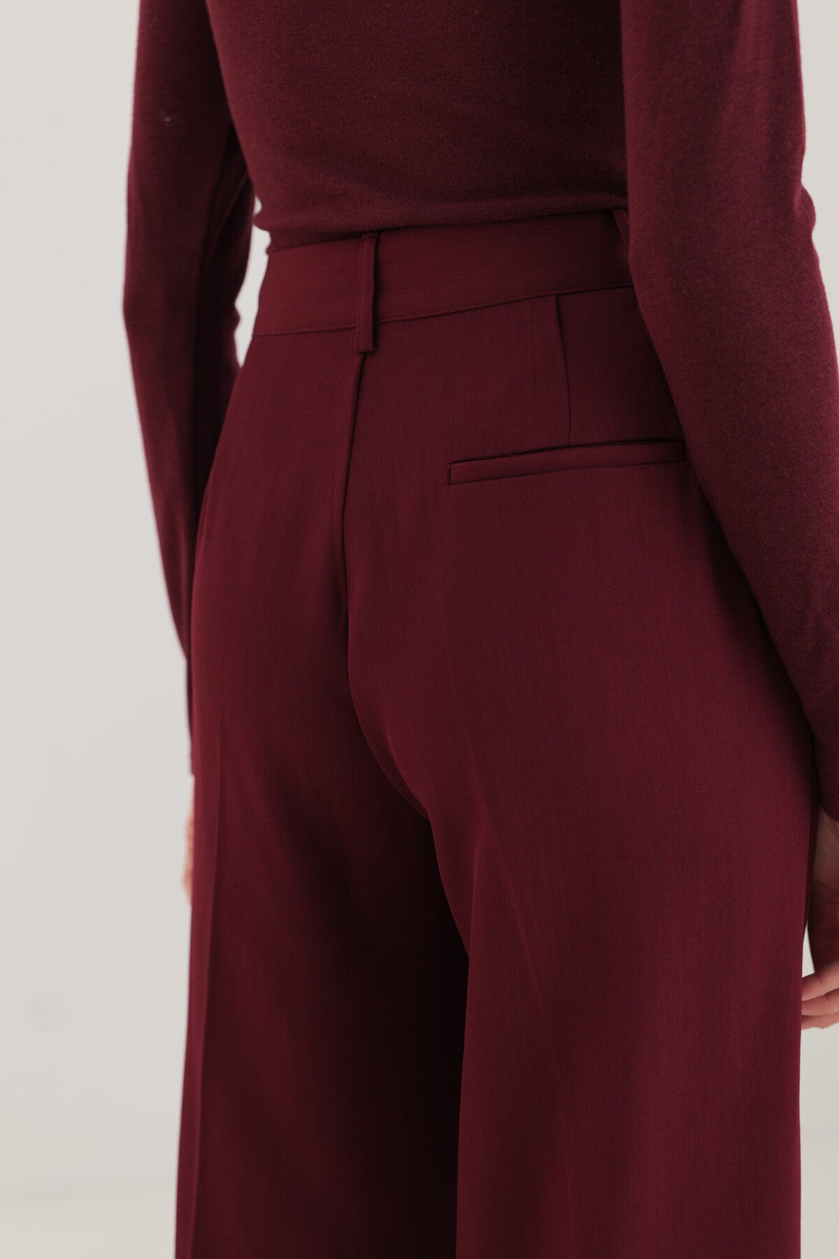 Isabella burgundy high waisted trousers