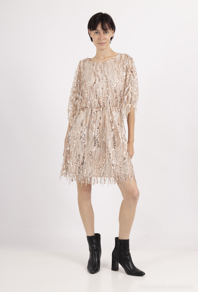 Erika gold drop sequin dress