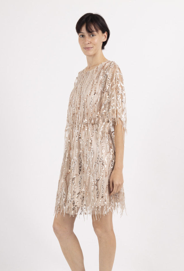 Erika gold drop sequin dress