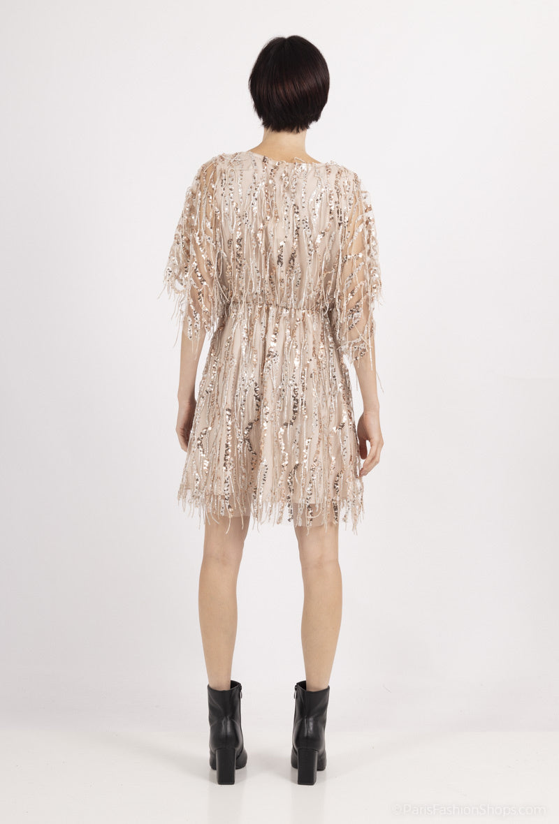 Erika gold drop sequin dress