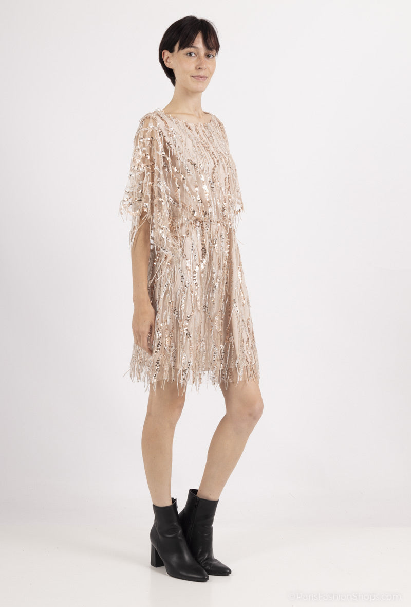 Erika gold drop sequin dress