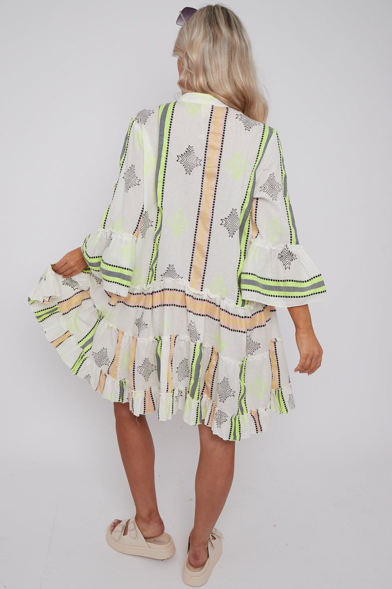 Zoe yellow stripe holiday dress