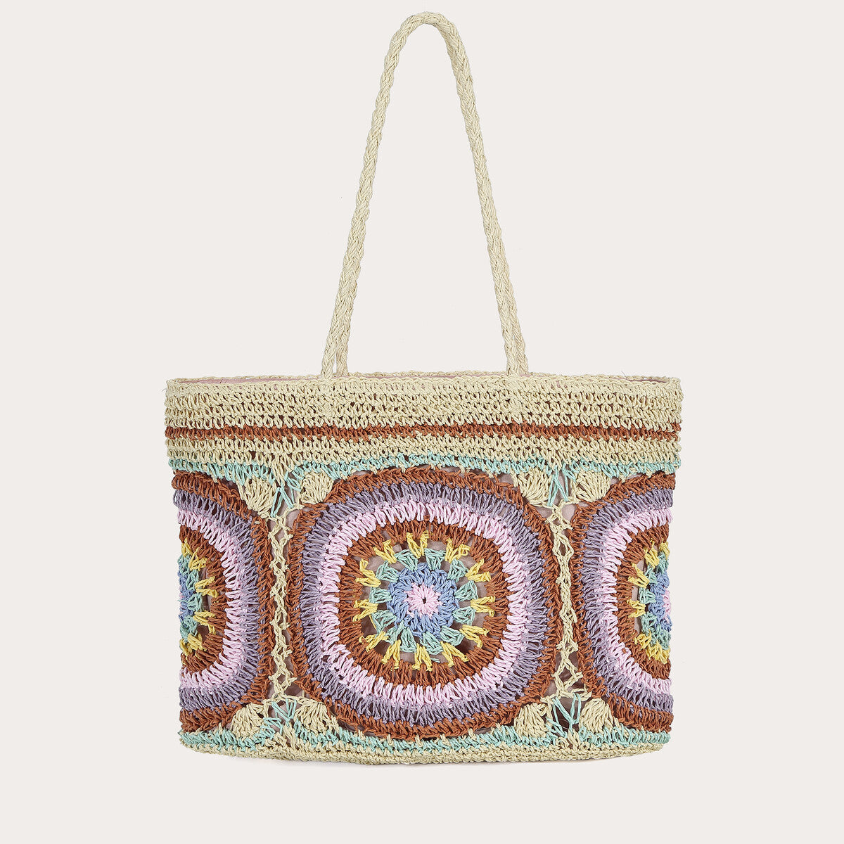 Kaia rattan multicoloured beach bag