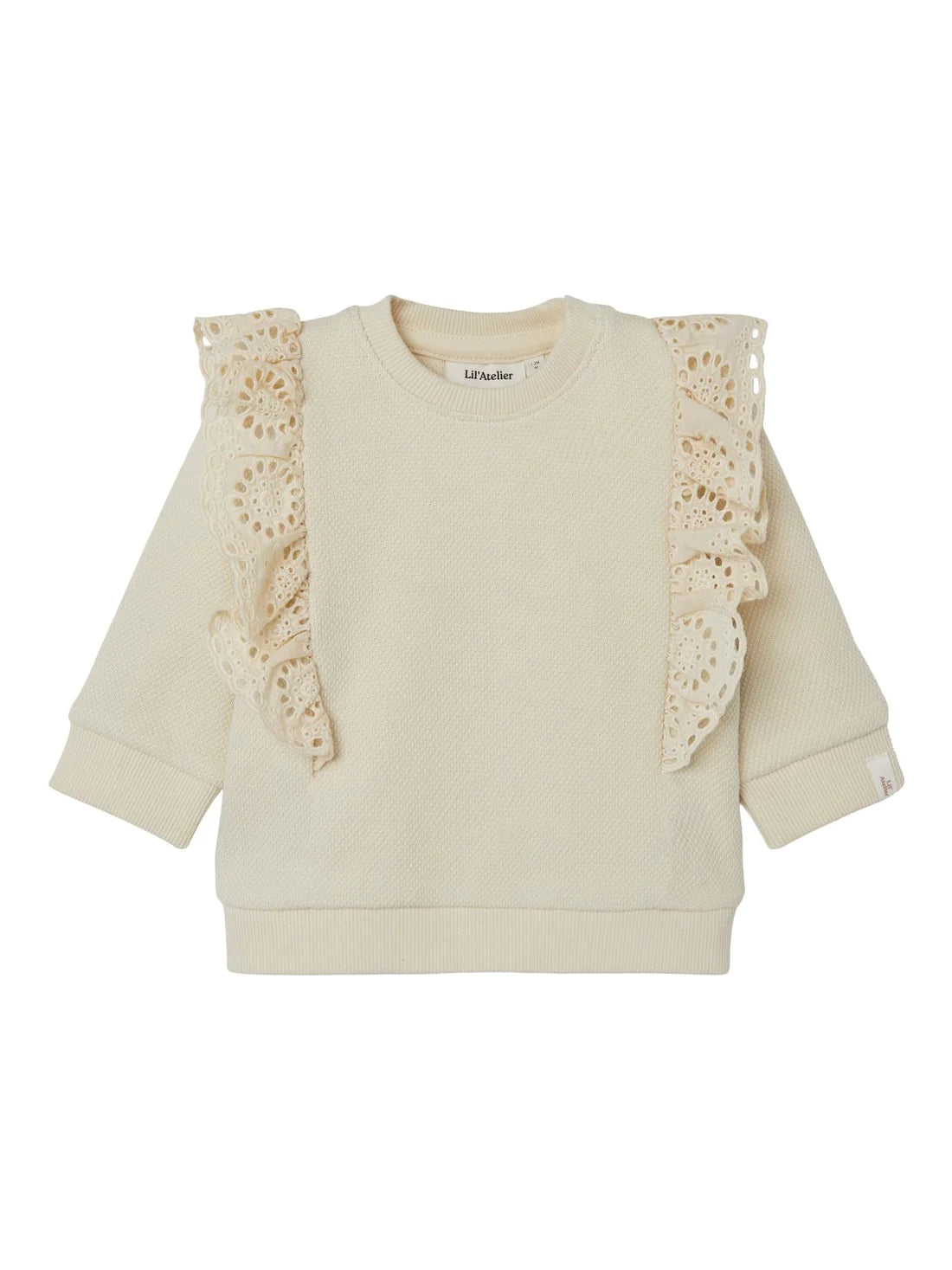 Frill jersey organic cotton sweater