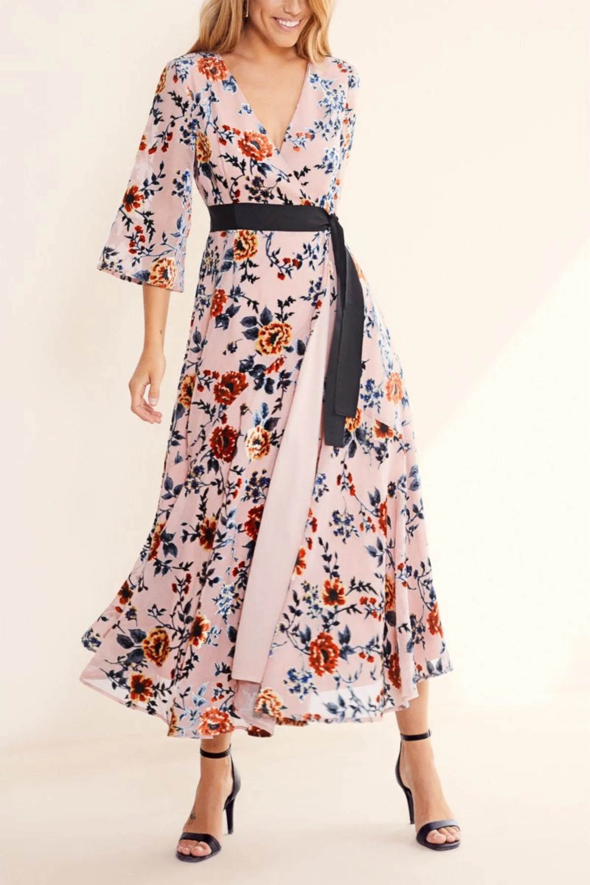 Florian Dress Devore Print Bohemian Rhapsody