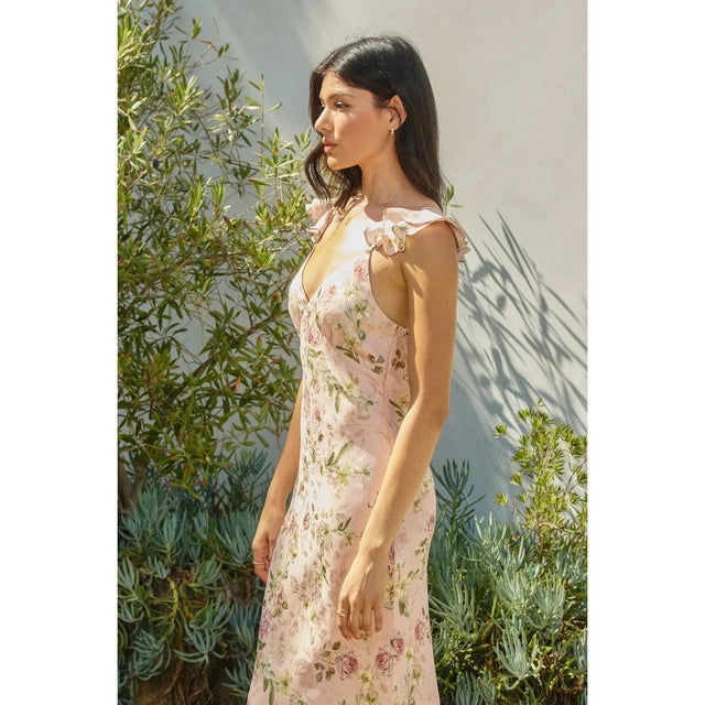 My Darling Flutter Shoulder Maxi Dress