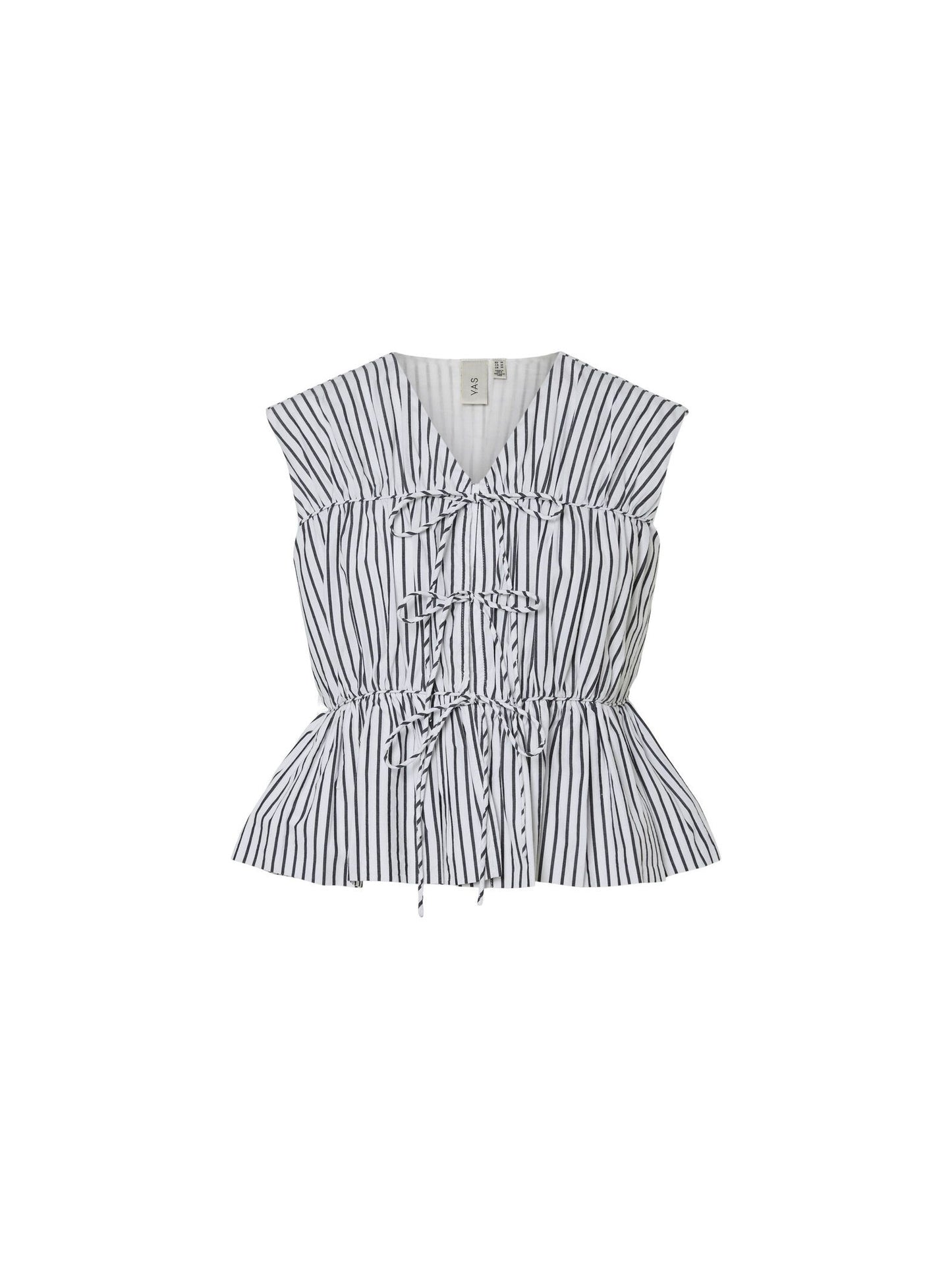 YASEBBA SLEEVELESS Stripe top - white with black stripe