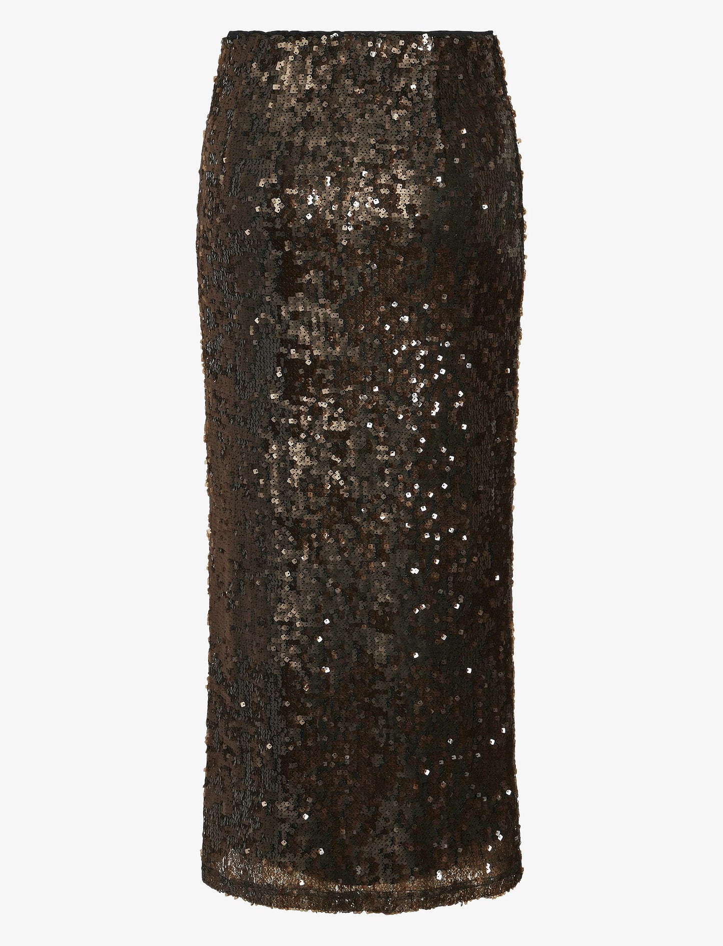 YASPIO HW LONG chocolate brown sequin skirt