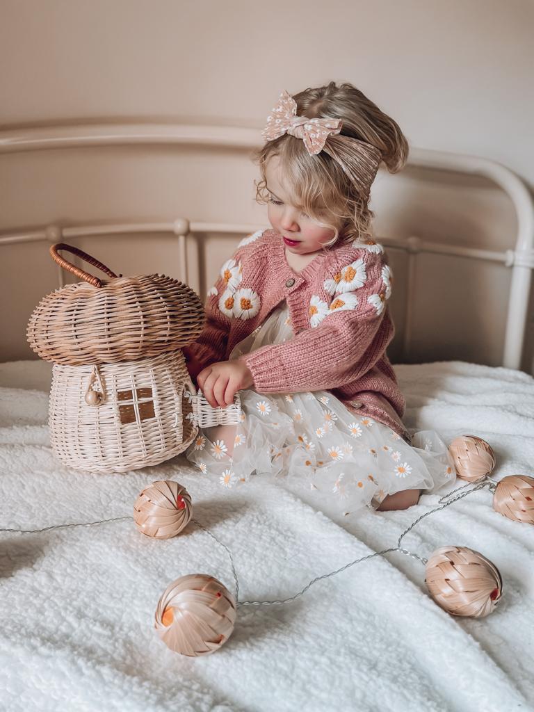 Mushroom Rattan Fairy House Basket