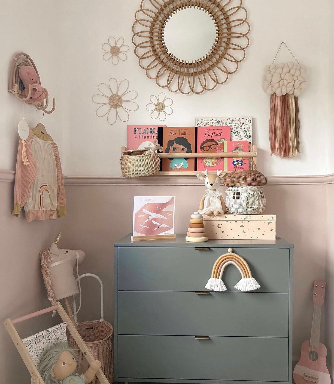 Mushroom Rattan Fairy House Basket