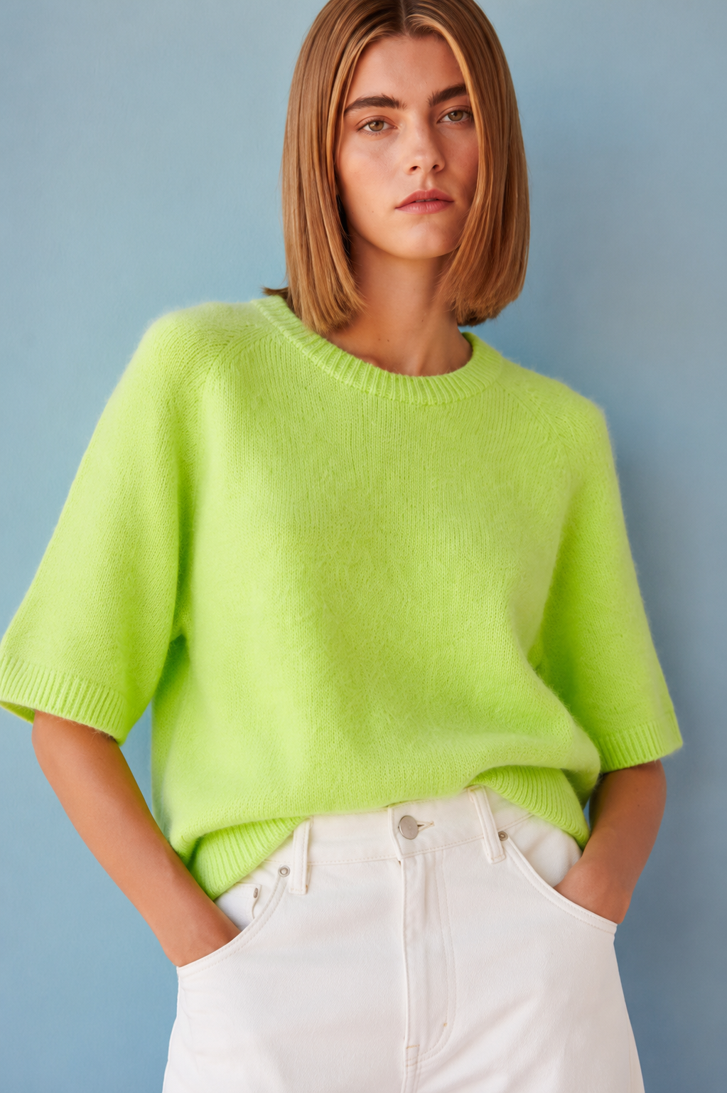 Willow alpaca lime green jumper