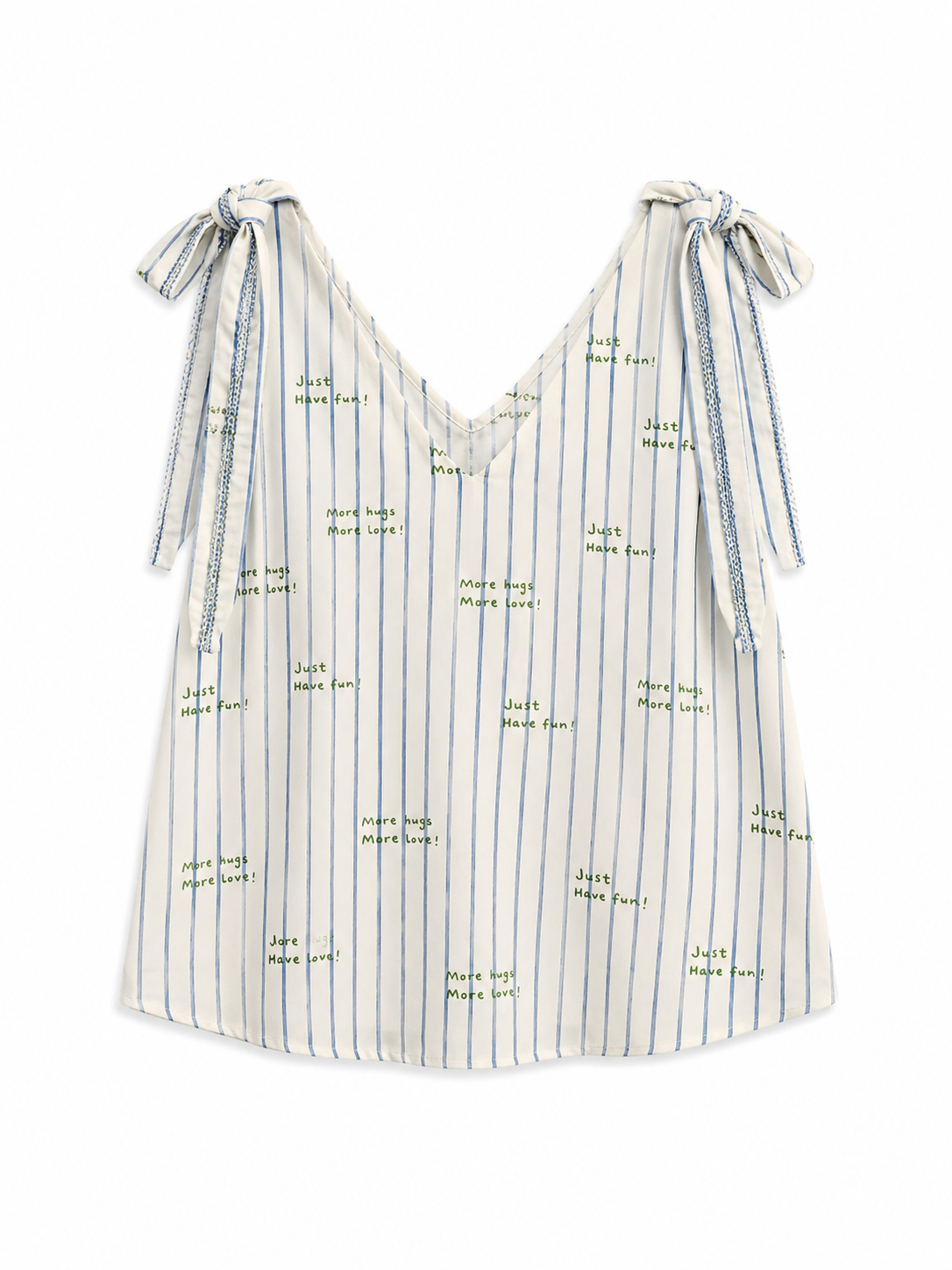 Danielle positive vibes blue stripe top