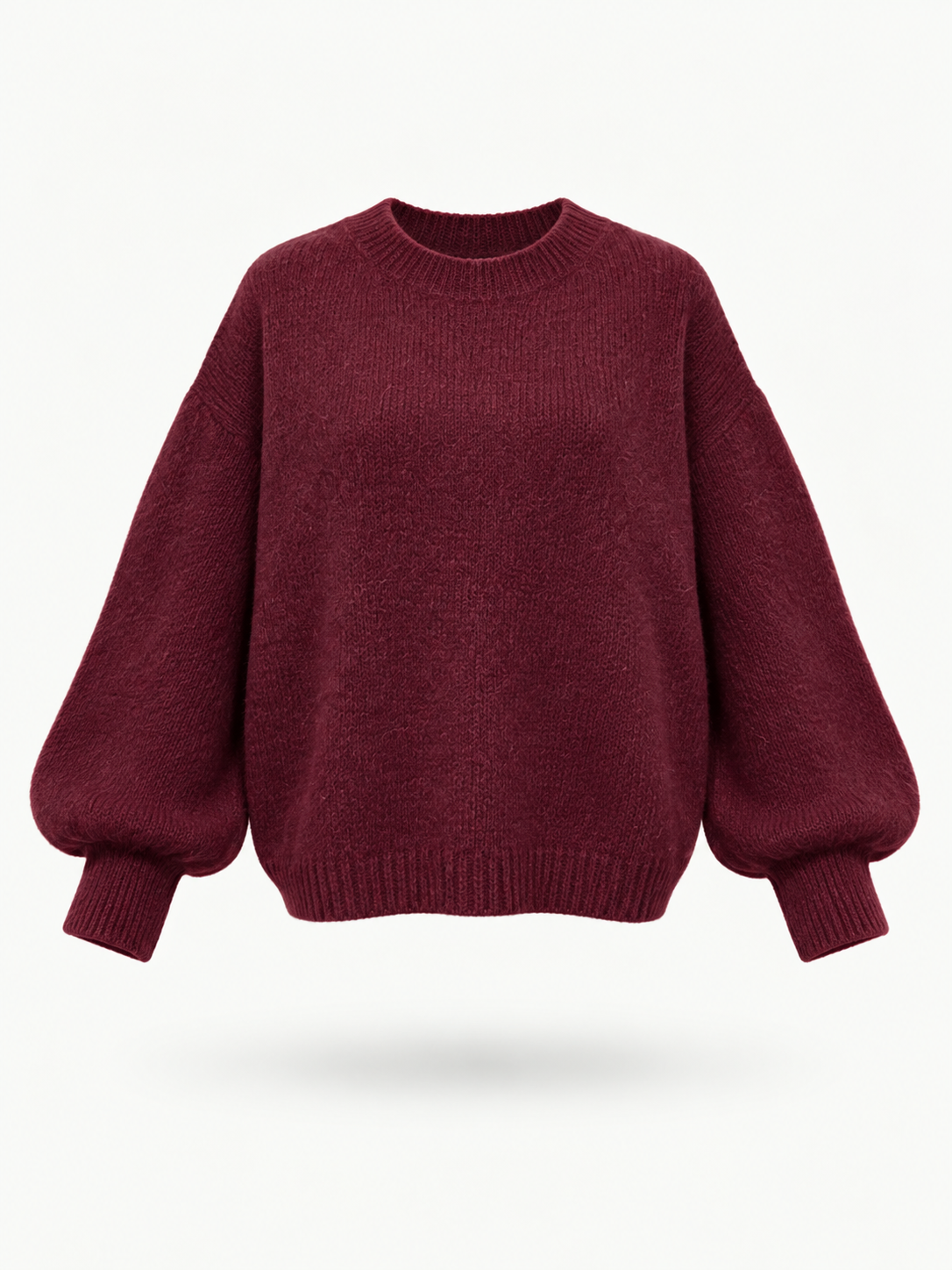 Ava burgundy 20% mohair balloon sleeve jumper