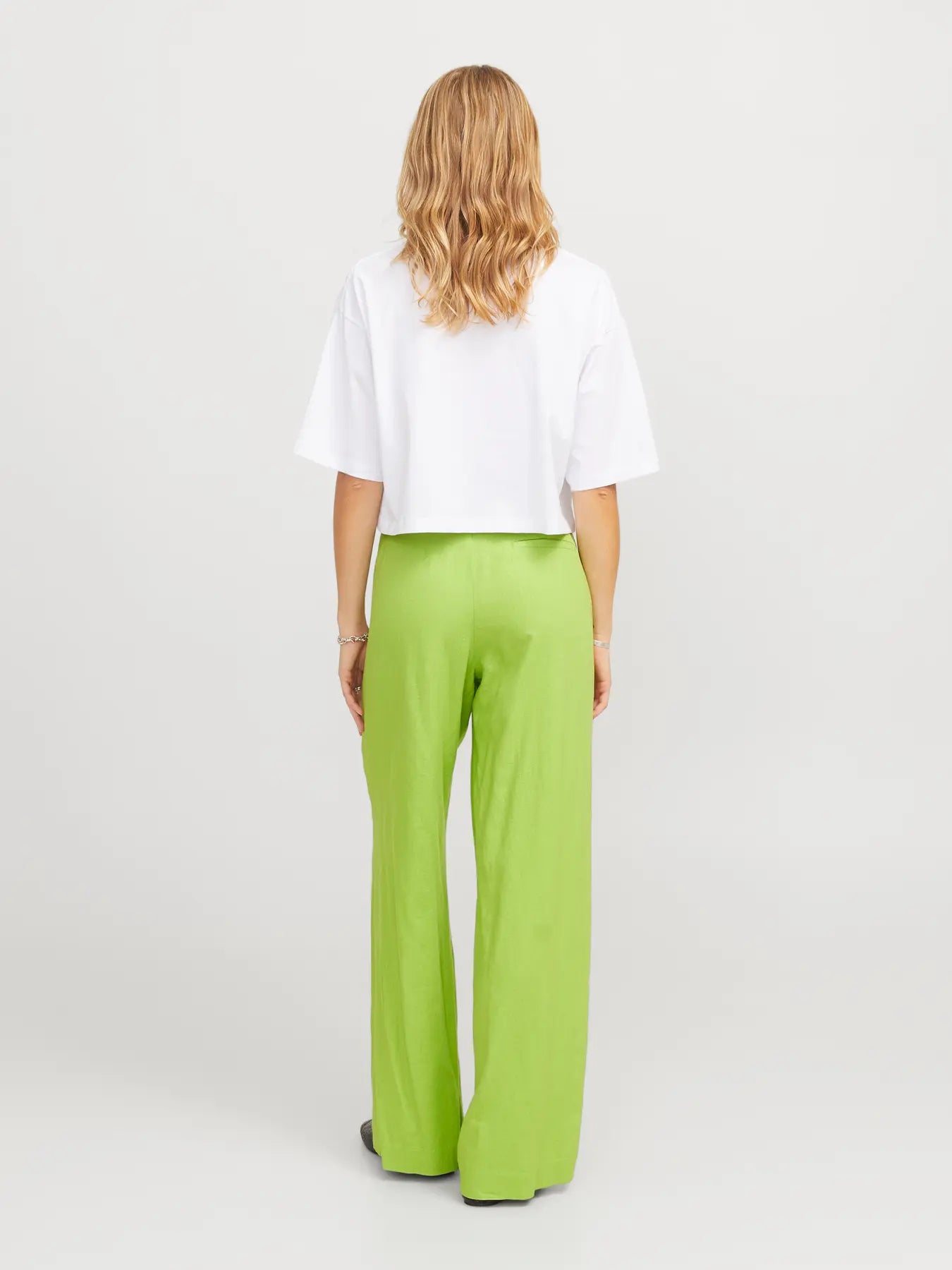 Parrot lime green linen trousers