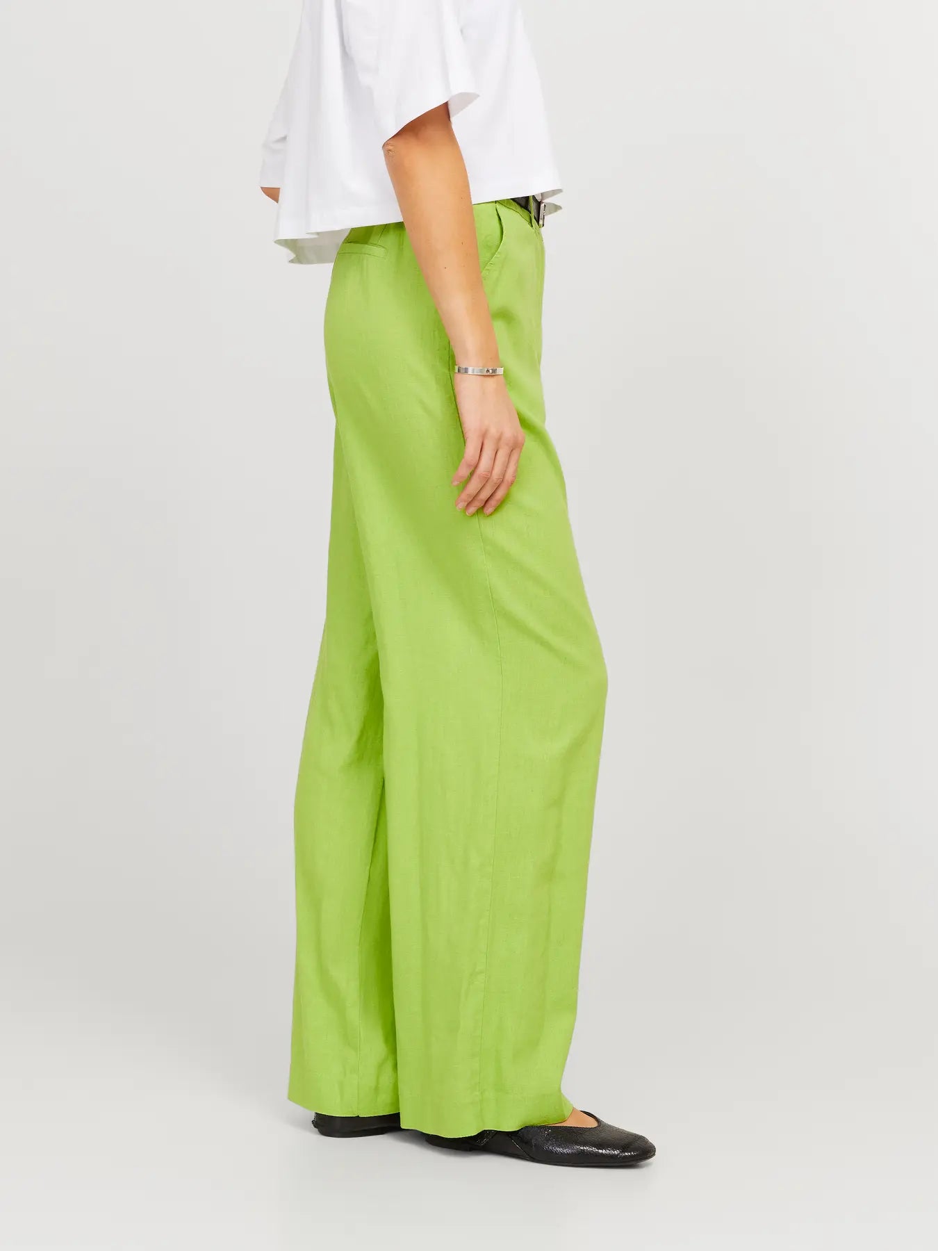 Parrot lime green linen trousers