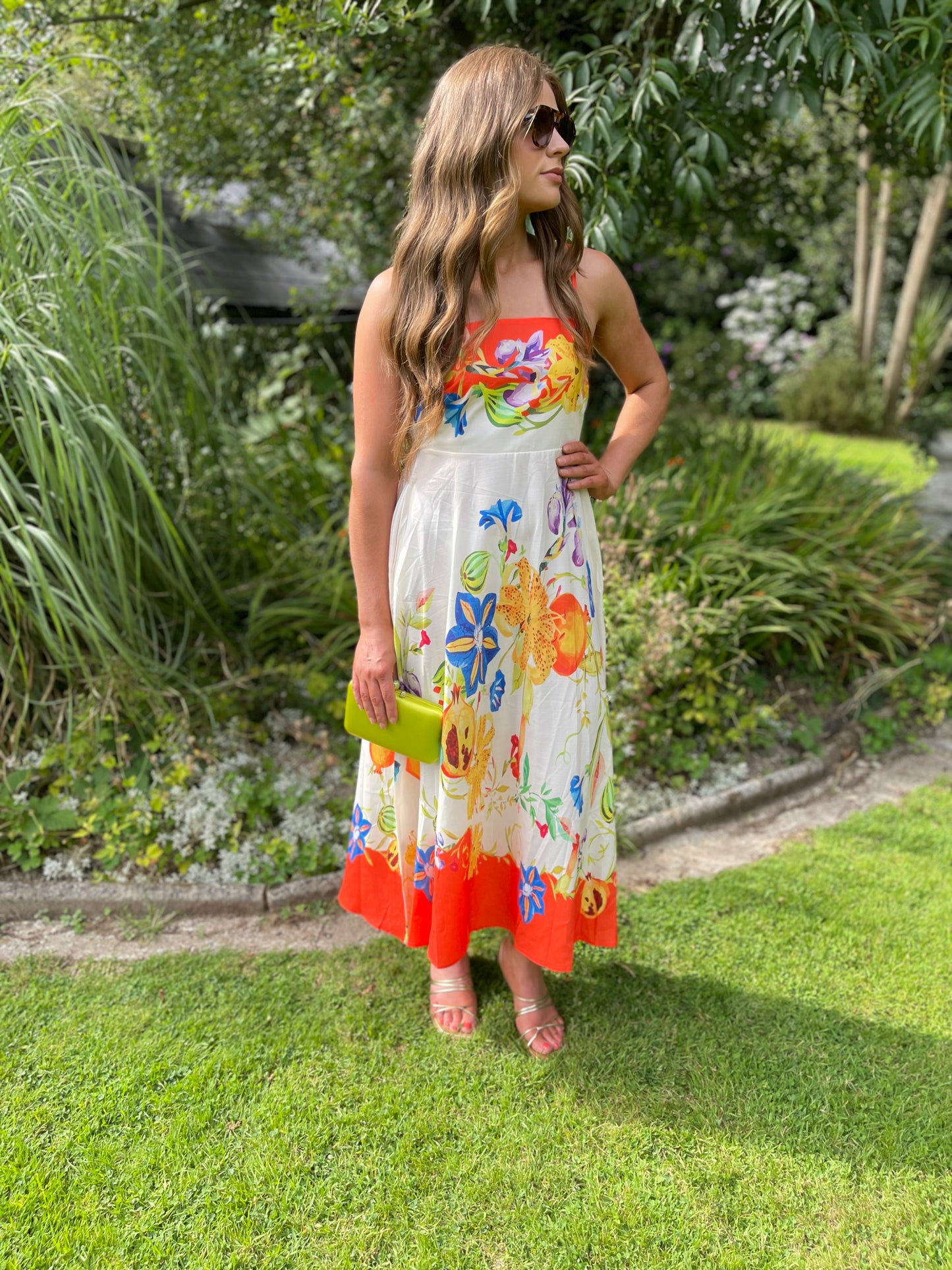 Tropicana floral organic linen dress