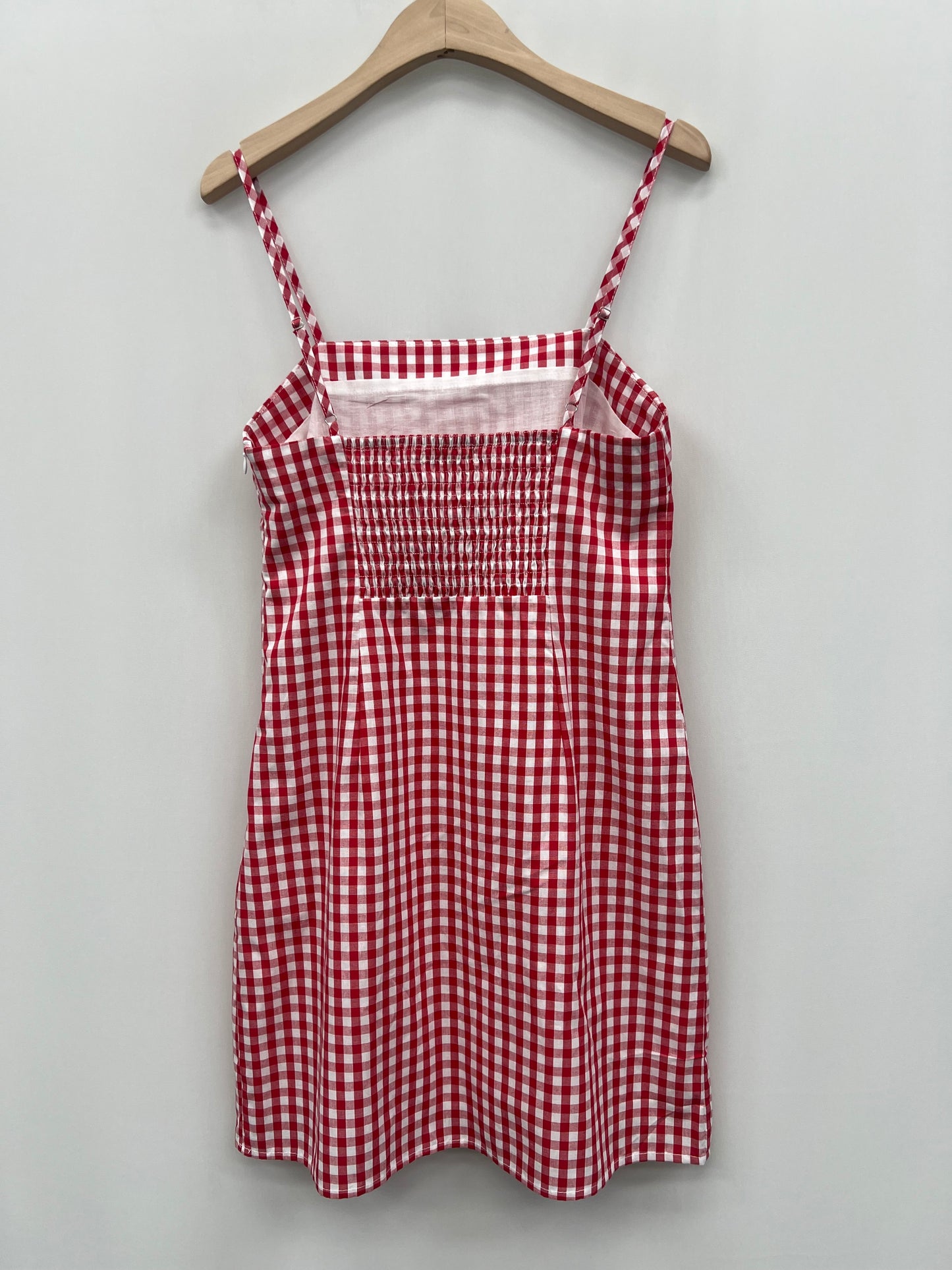 Ruby red gingham mini dress