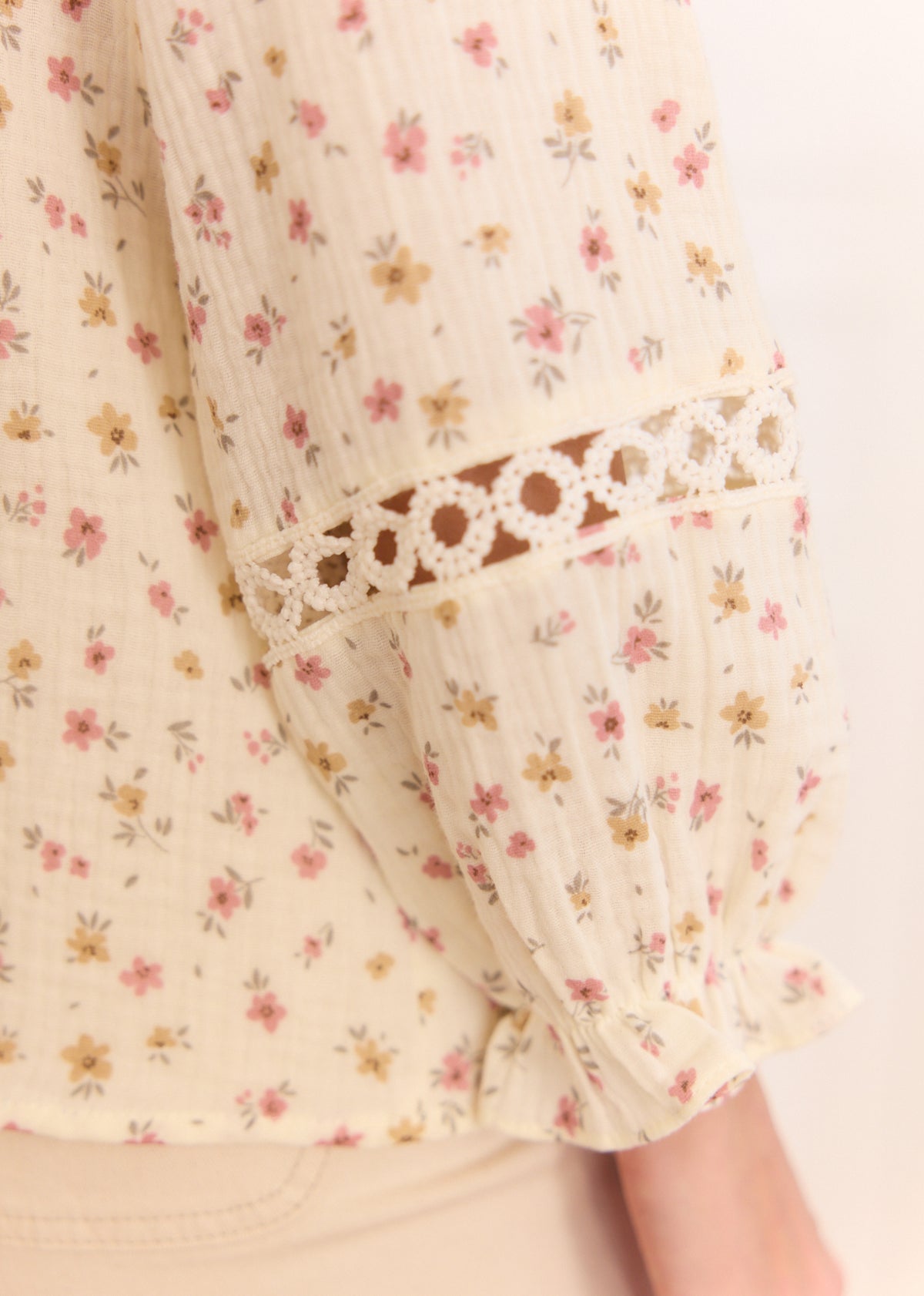 Celeste cheesecloth floral blouse