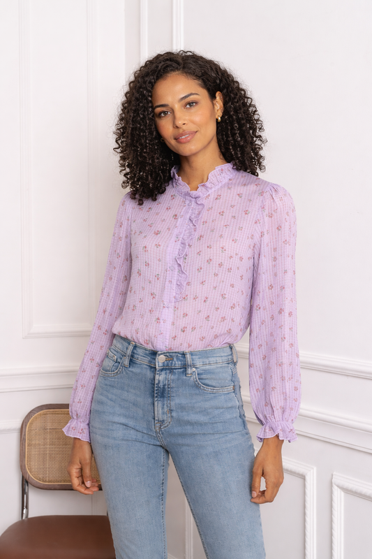 Cleo lilac floral blouse