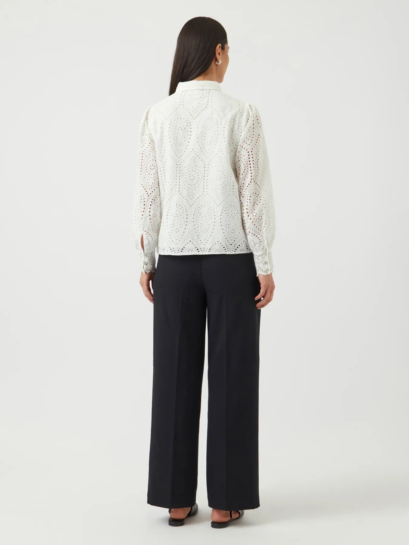 YAS Broderie anglaise white shirt