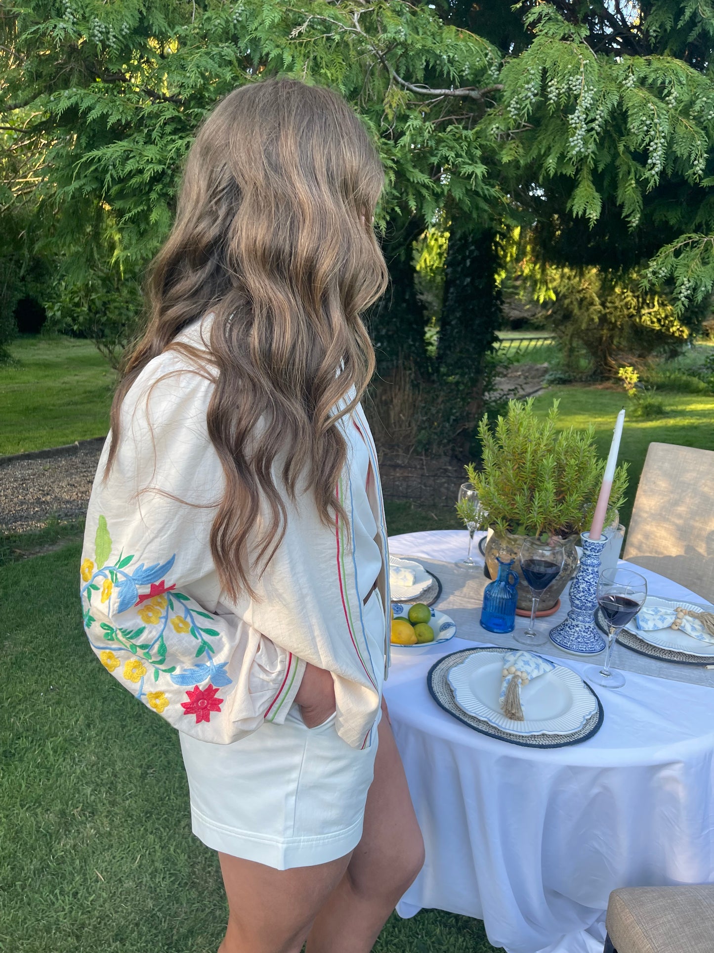 Cecilia beige floral boho jacket