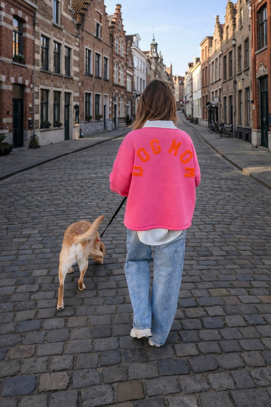 Dog mom pink mommy sweatshirt