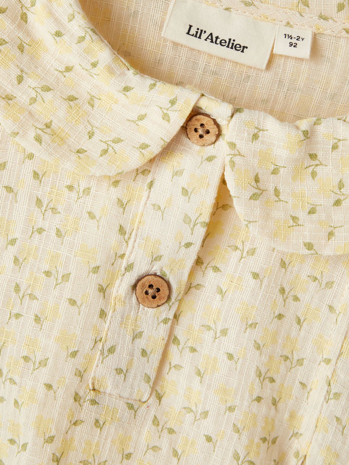 Organic cotton shirt collar dress