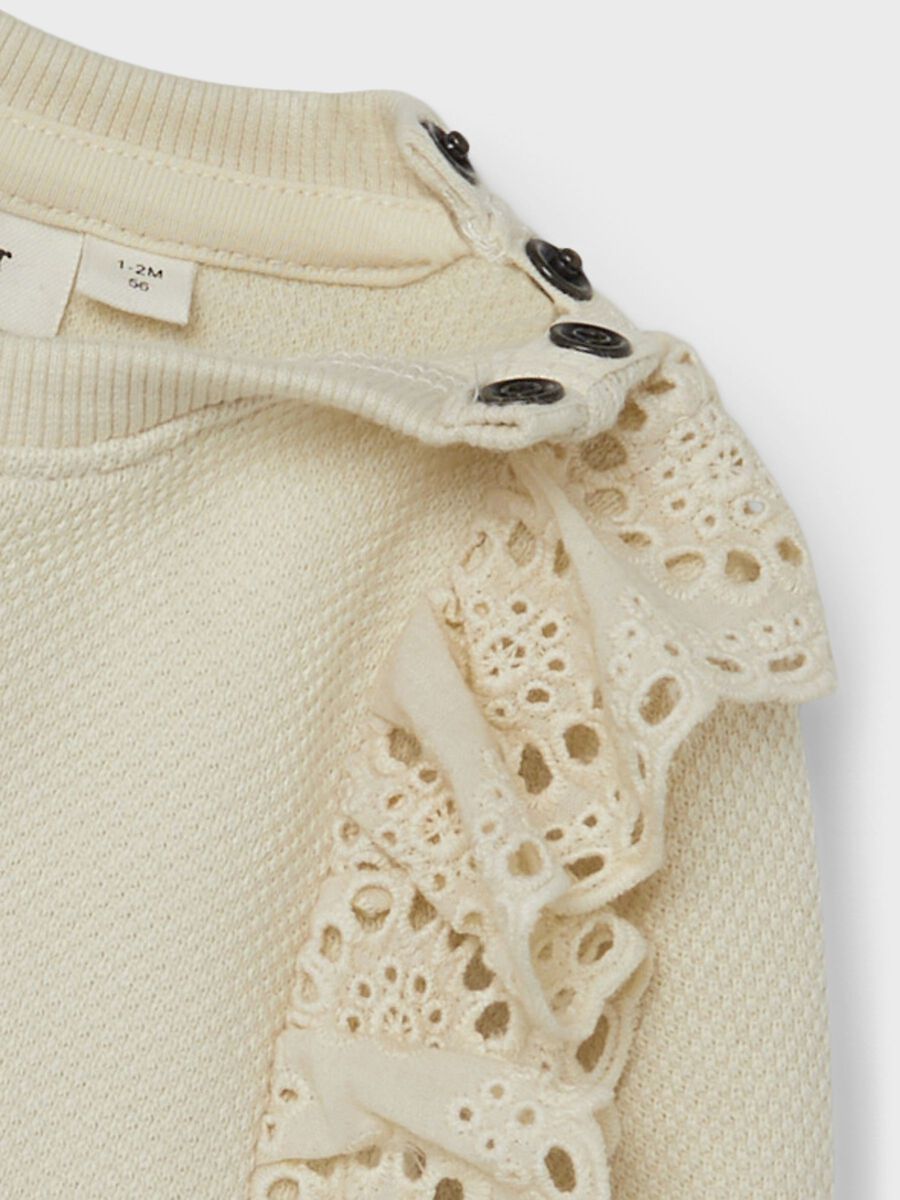 Frill jersey organic cotton sweater