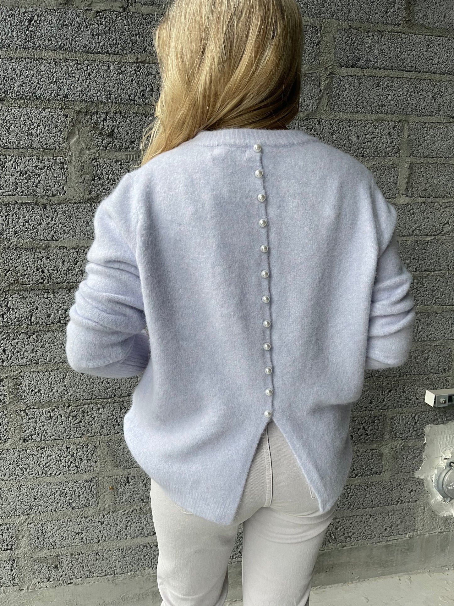 Emily jumper with pearl back detail