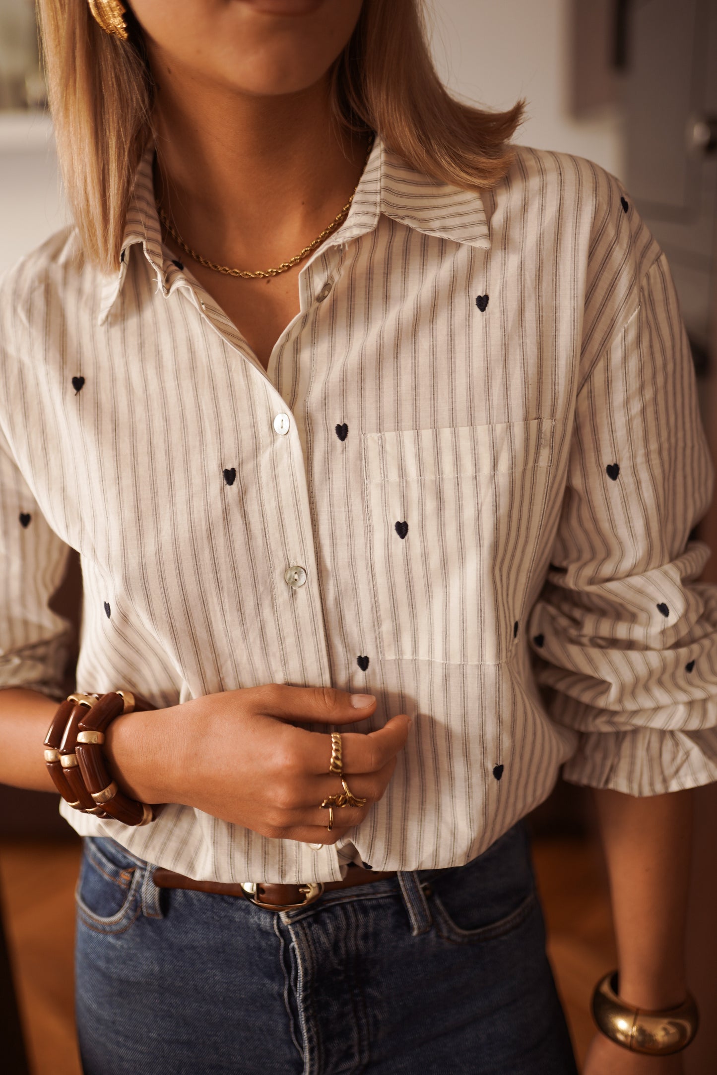 Tara striped heart shirt