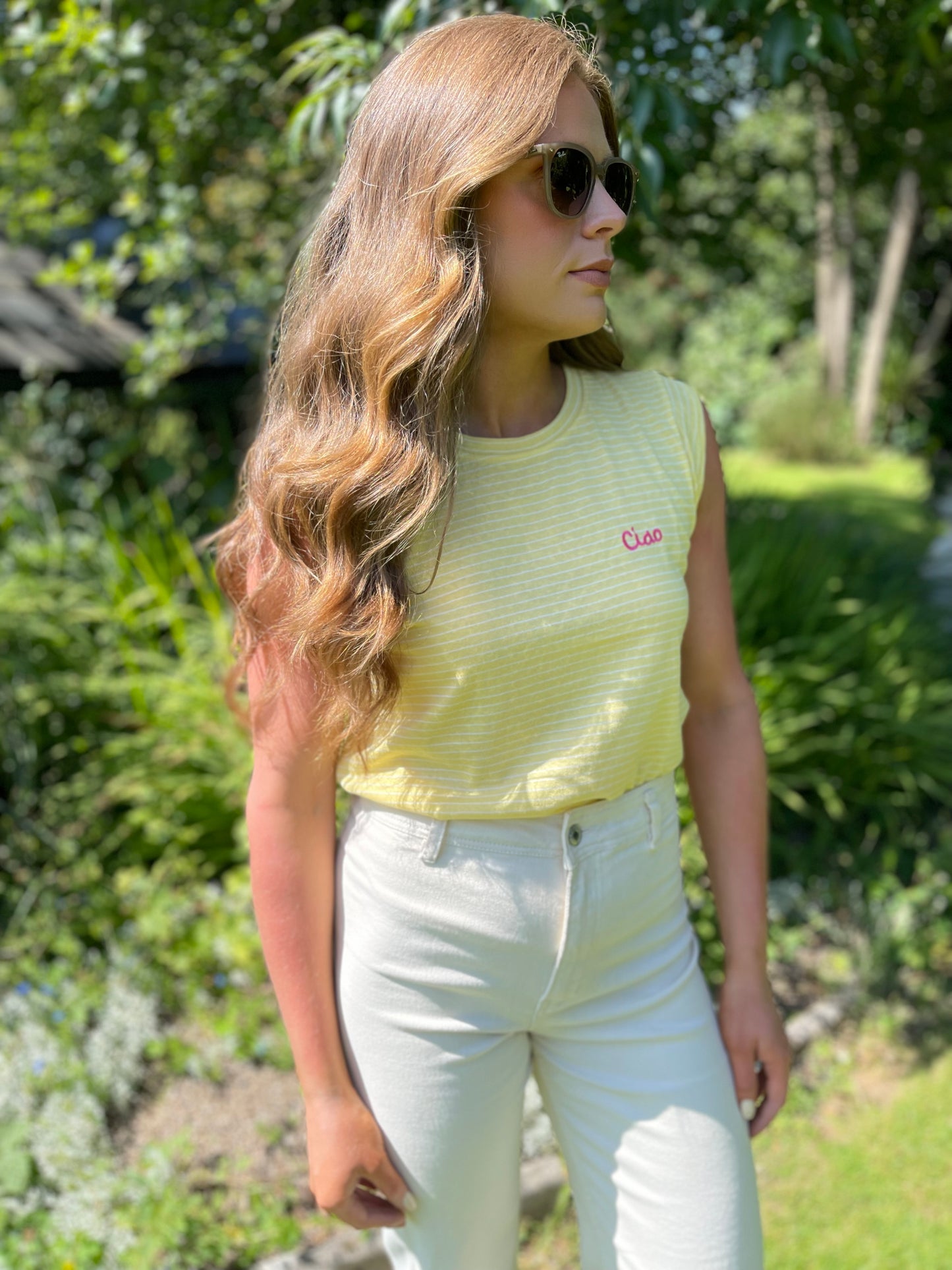 Ciao yellow striped tshirt
