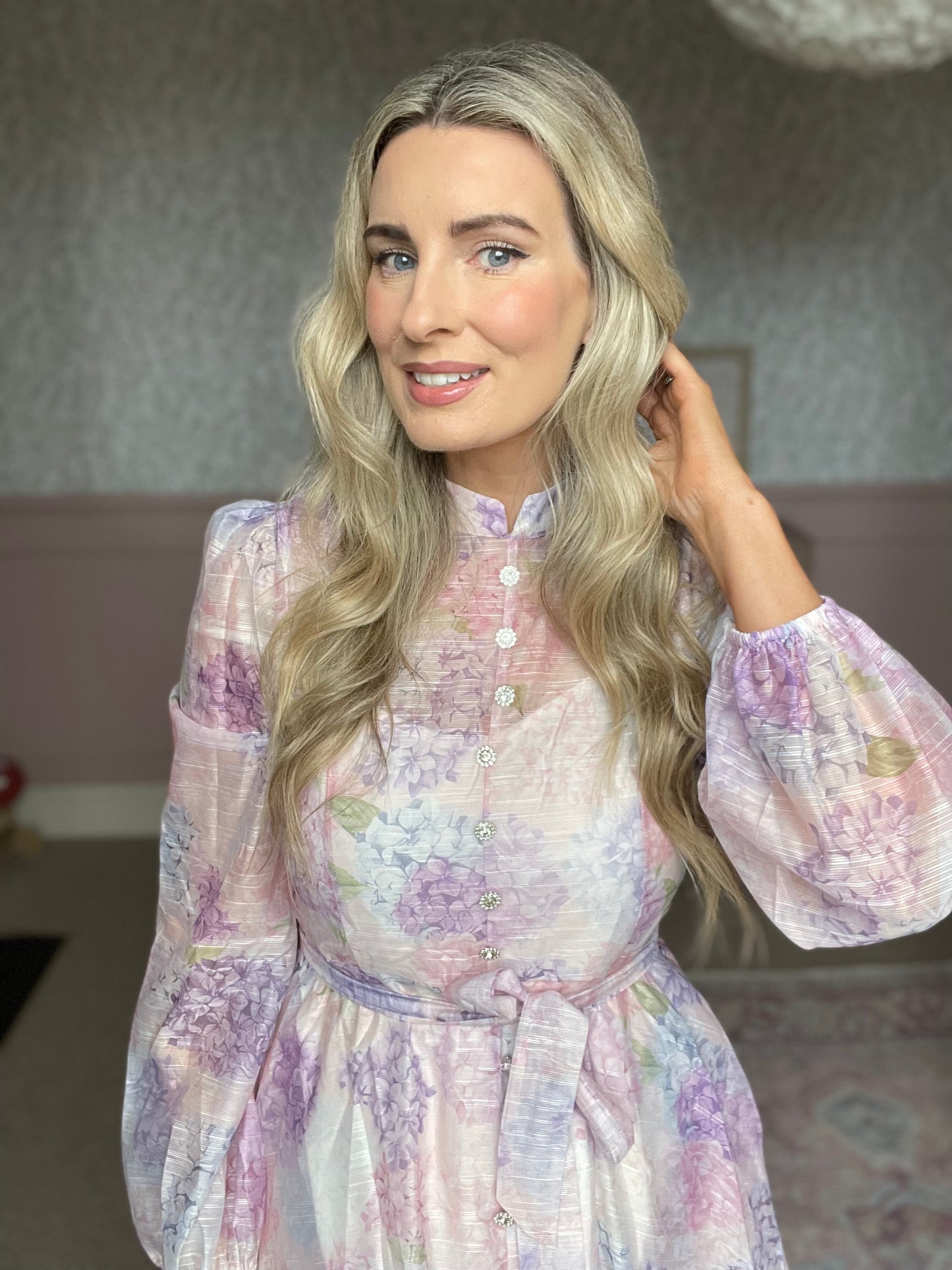 Matilda hydrangeas purple maxi dress