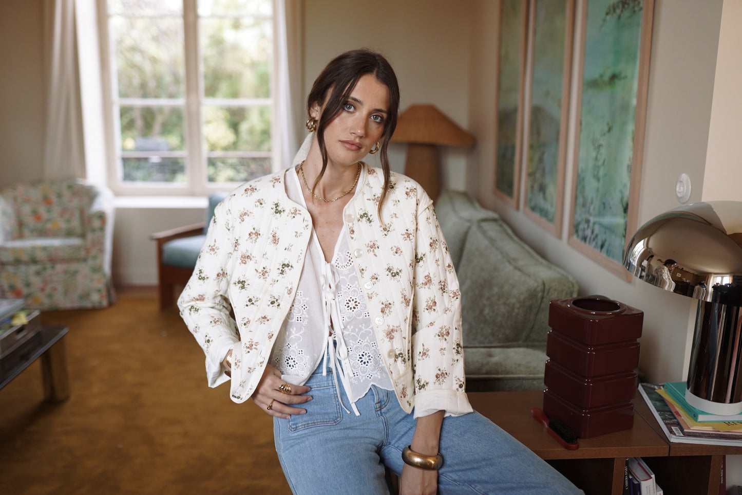 Charlotte quilted floral jacket