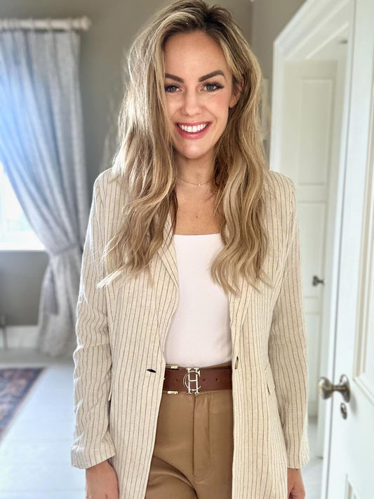 Linen striped blazer