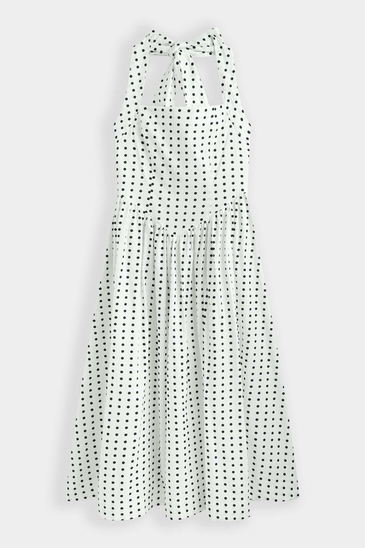Poppy white halter neck polka dot dress