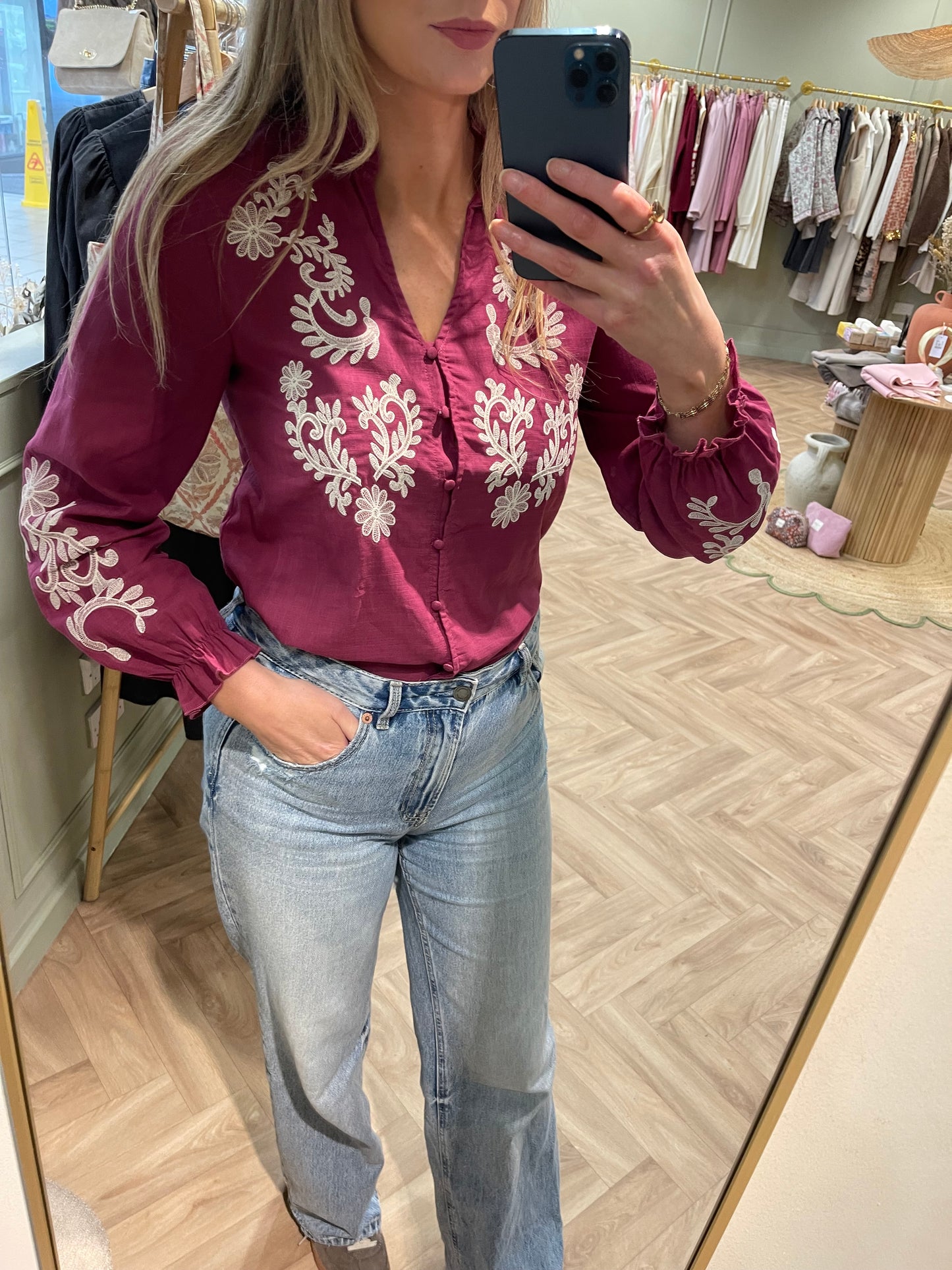 Kiara boho embroidered blouse