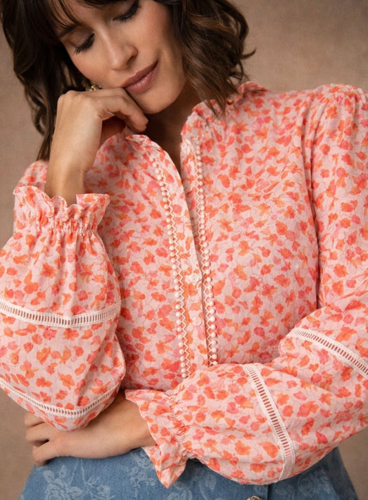 Etta floral boho blouse