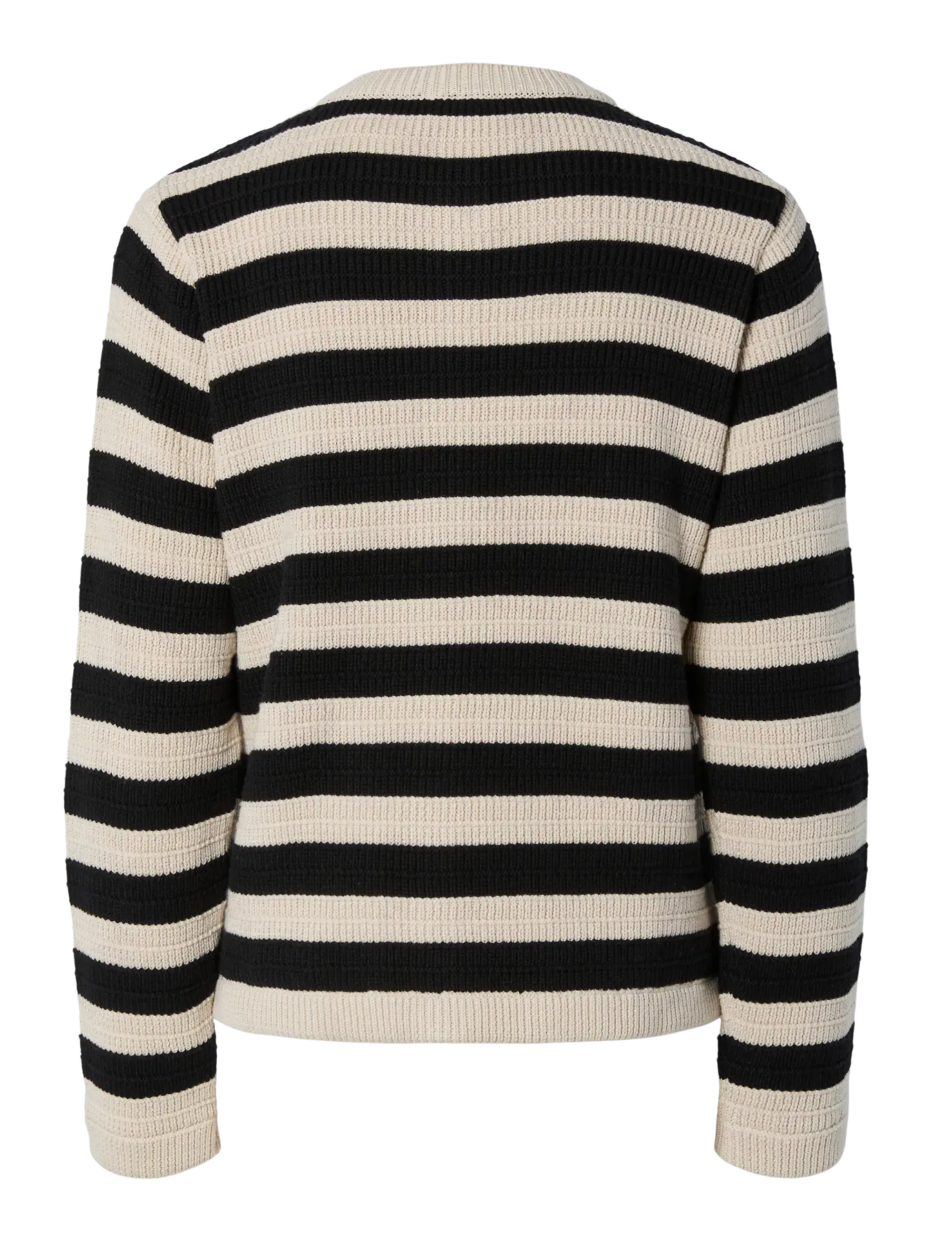 YAS black & cream striped gold button cardigan