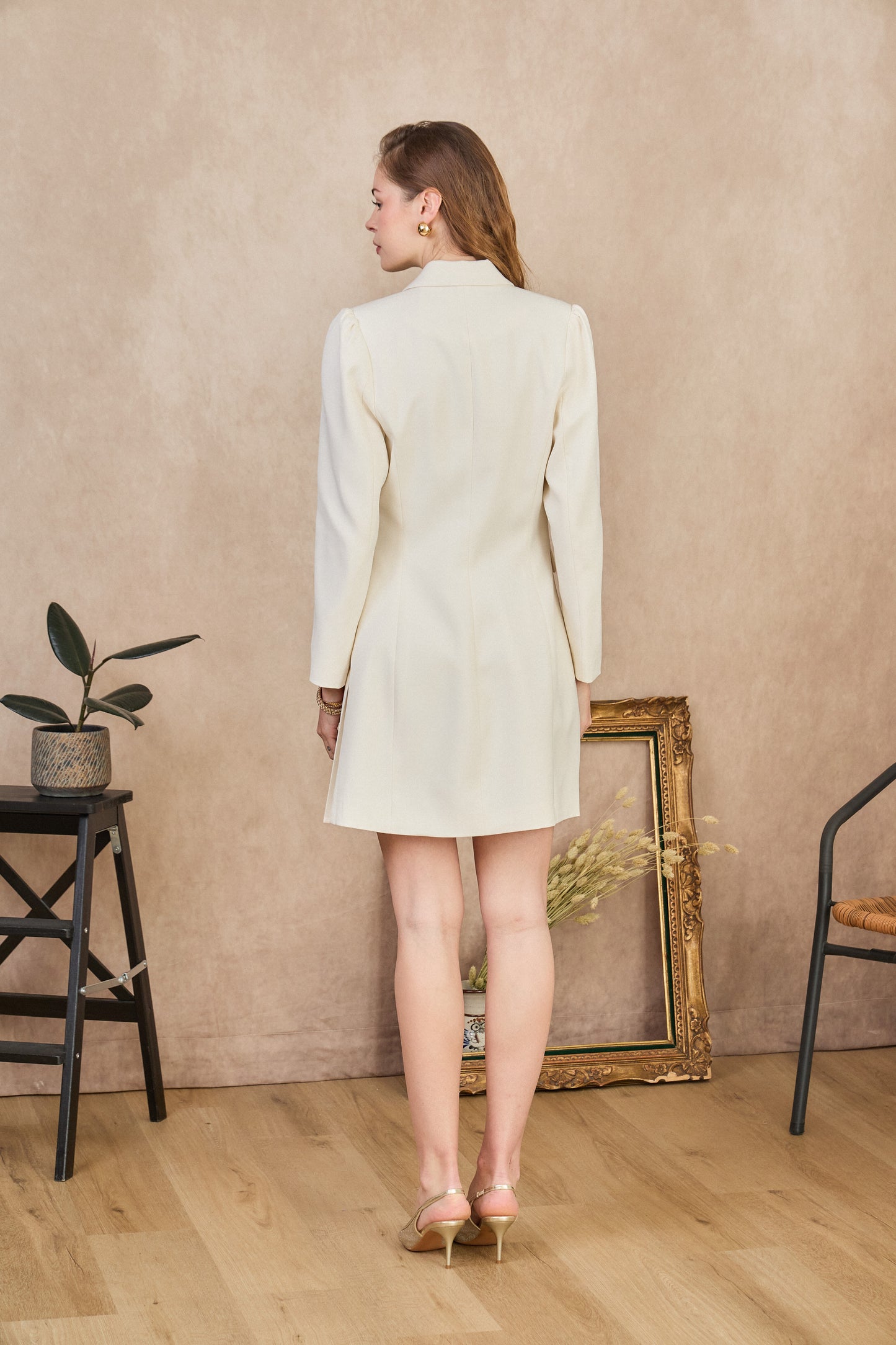 Elizabeth ecru blazer dress
