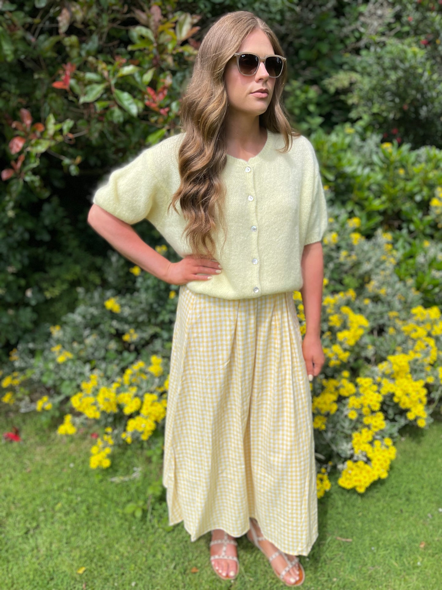 Elizabeth yellow gingham skirt