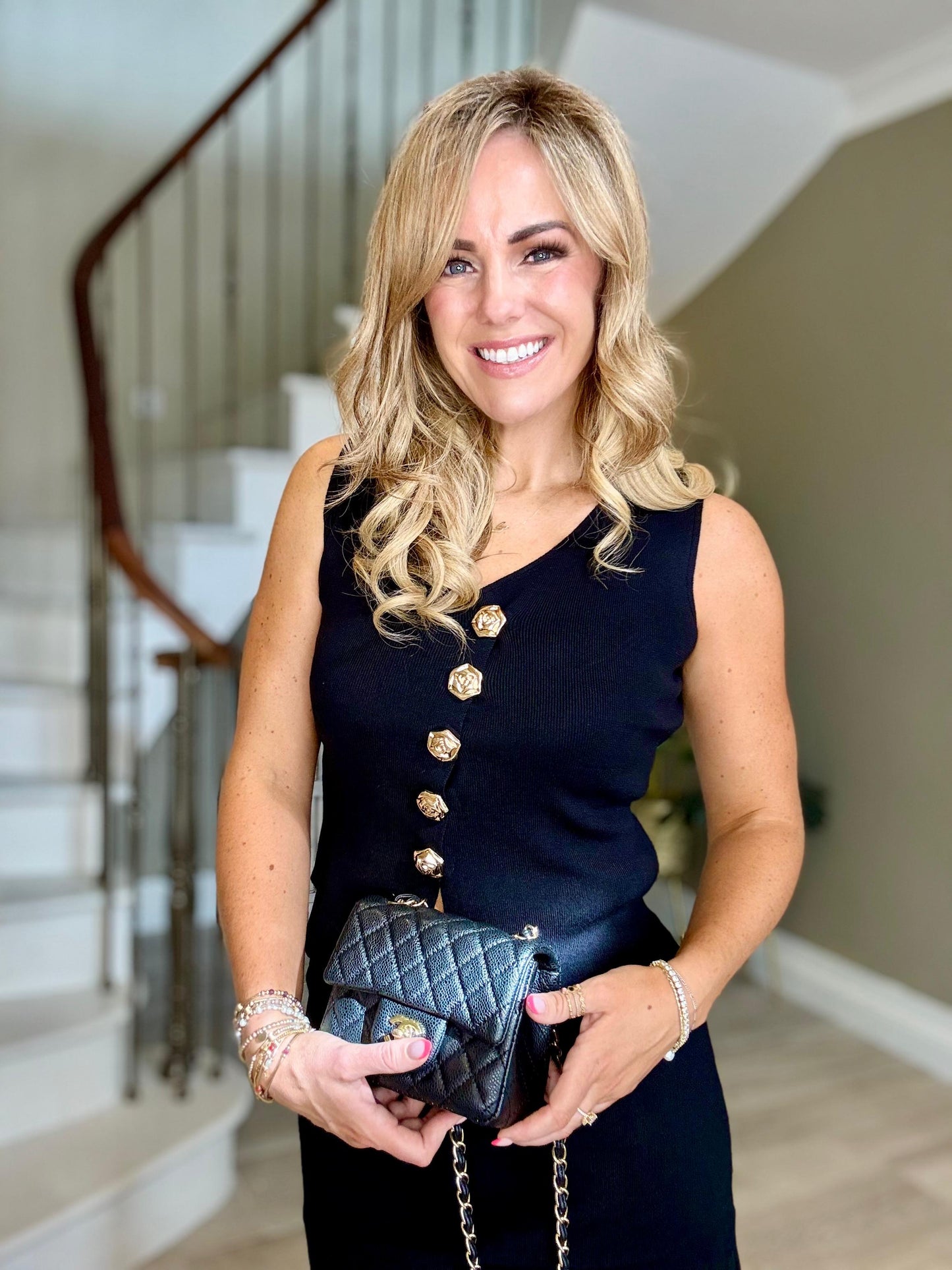 Tara black knit pleated skirt co-ord set