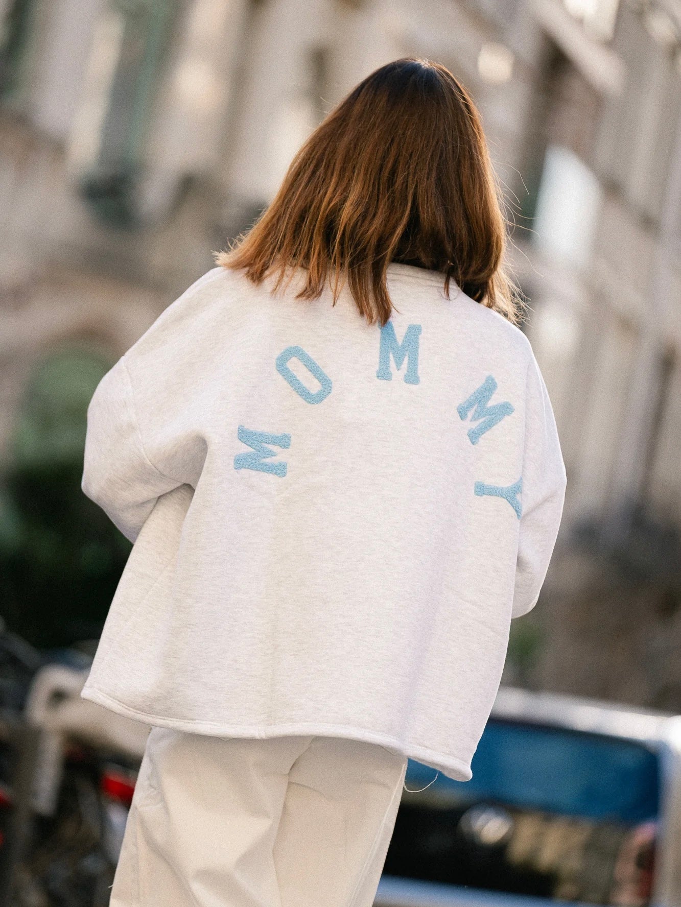 Mommy blue grey sweatshirt