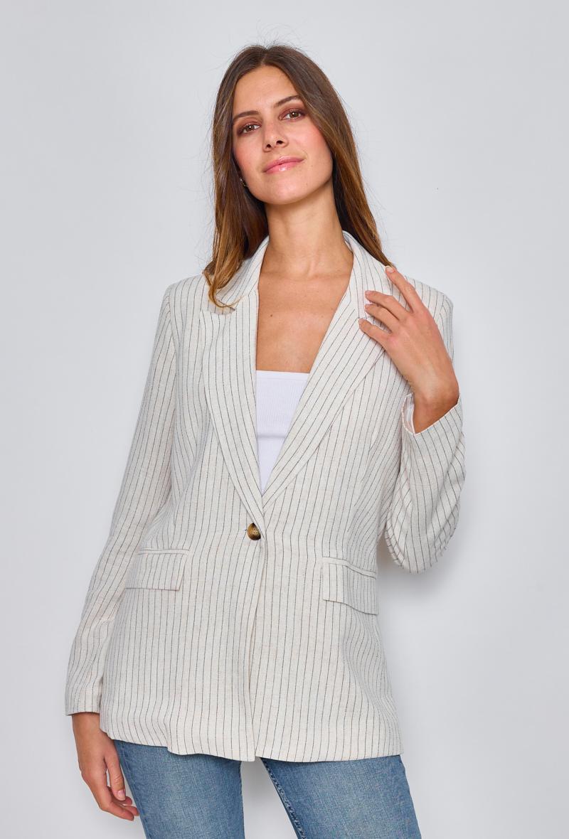 Linen striped blazer