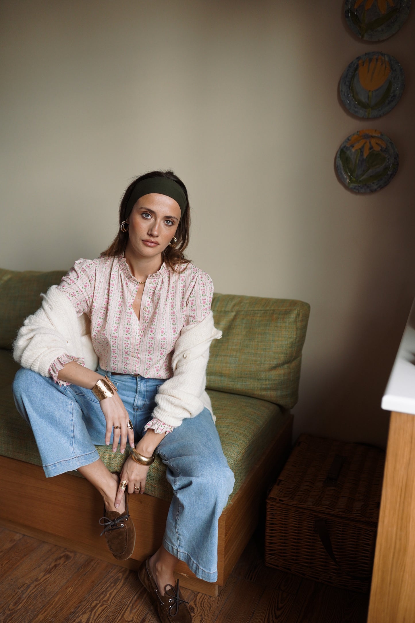 Preorder Grace pink ditsy floral blouse