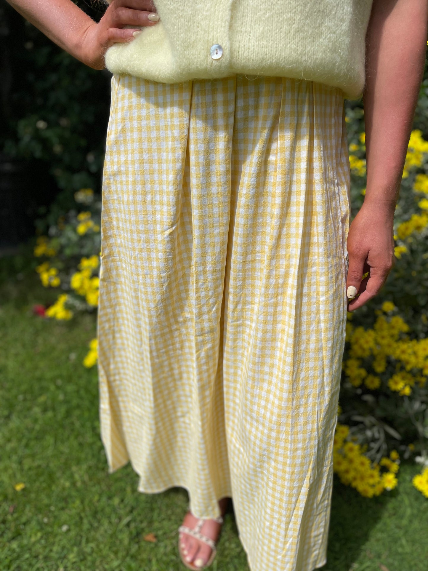 Elizabeth yellow gingham skirt
