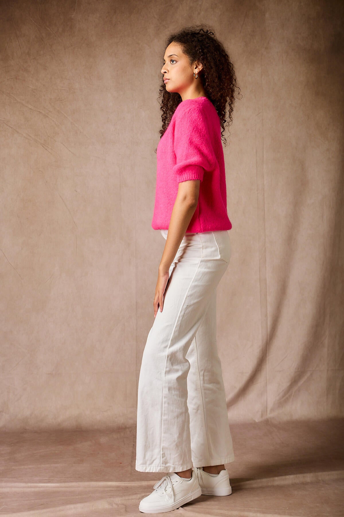 Leah neon pink mohair jumper
