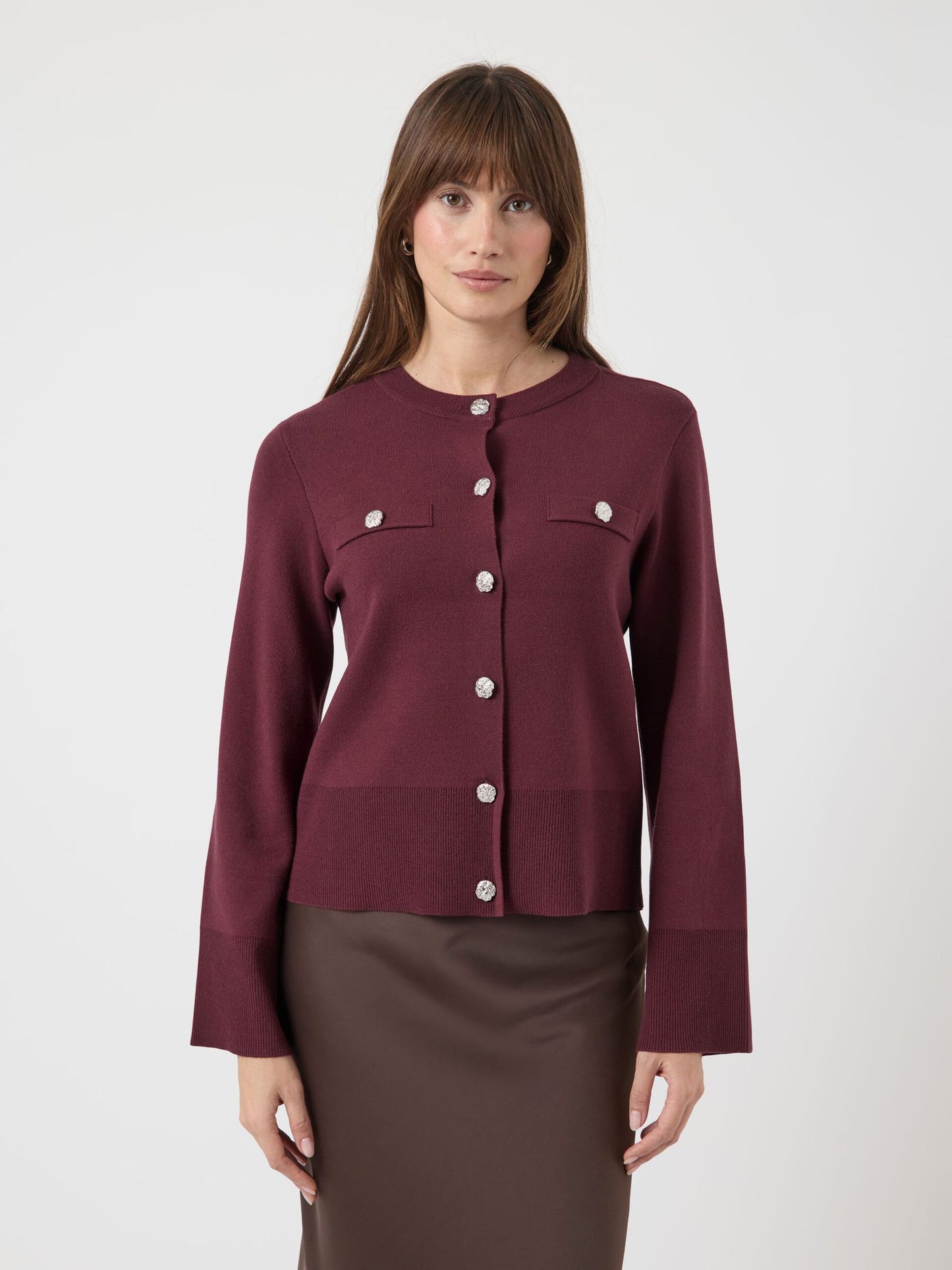 YASPIMI Burgundy CARDIGAN