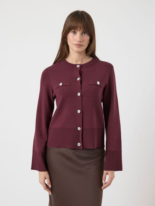 YASPIMI Burgundy CARDIGAN